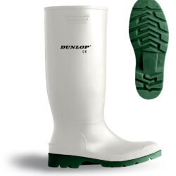Bota de agua blanca PVC/Nitrilo caña alta. Dunlop 380.